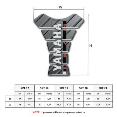 Yamaha Tank Fuse Grey Diagonal Patterns Base Team Logo Style 