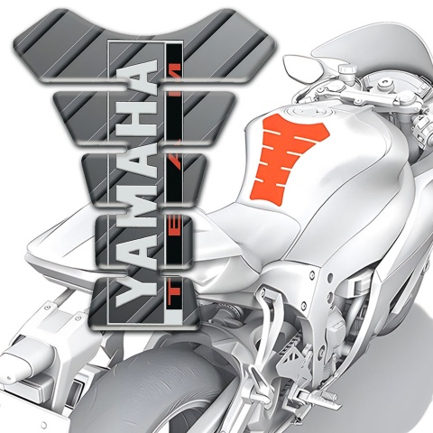 Yamaha Tank Fuse Grey Diagonal Patterns Base Team Logo Style 