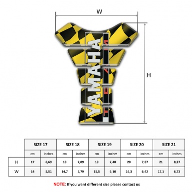 Yamaha Tank Pad Motorbike Black Yellow Squares Team Logo Style 