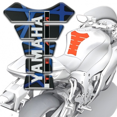 Yamaha Tank Protector Crossed Blue Lines Design Team logo 