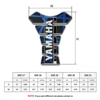 Yamaha Tank Protector Crossed Blue Lines Design Team logo 