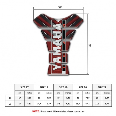 Yamaha Tank Pad Motorbike Red Base with Nikel details 