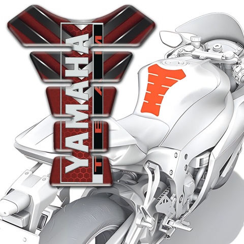 Yamaha Tank Pad Motorbike Red Base with Nikel details 