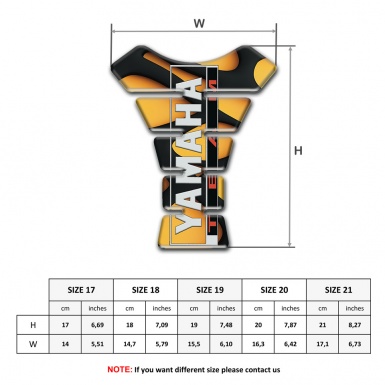 Yamaha Tank Pad Protector Yellow Black parts Design Team logo Style 