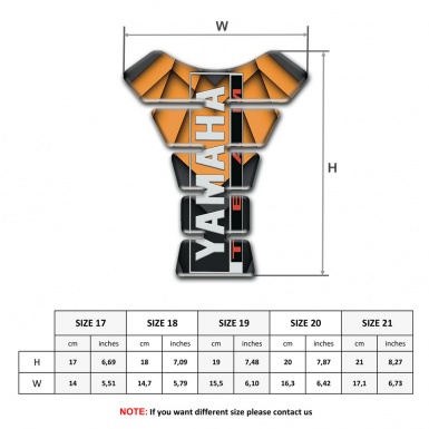Yamaha Tank Pad Motorbike Orange Black style Team Logo 