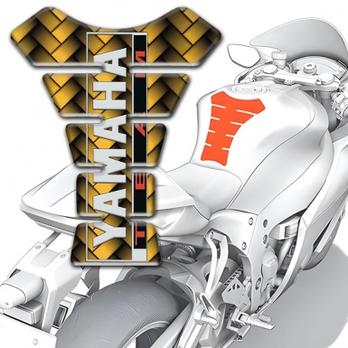 Yamaha Tank Pad Motorbike Yellow Fibers Desig Team Style 