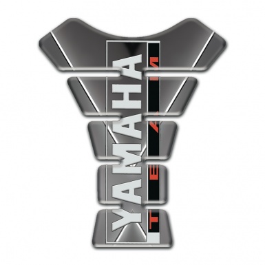 Yamaha Tank Guard Pads Gray Base with White Stripe Style 