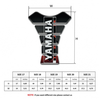 Yamaha Tank Fuse Anti Slip Sticker with Vertical logo Inscription 
