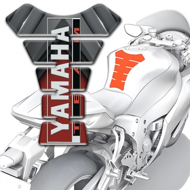 Yamaha Tank Fuse Base with Gray Red Print and Team Logo Style 