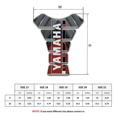 Yamaha Tank Fuse Base with Gray Red Print and Team Logo Style 