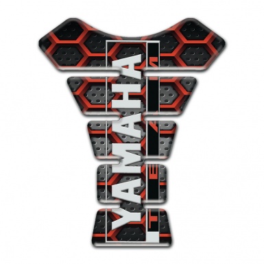 Yamaha Tank Pad Protector Base with Red Hexagons Design Team Logo Style 