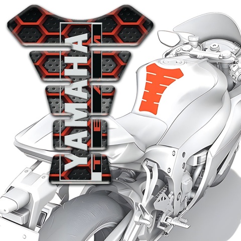 Yamaha Tank Pad Protector Base with Red Hexagons Design Team Logo Style 