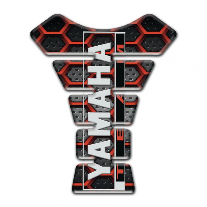 Yamaha Tank Pad Protector Base with Red Hexagons Design Team Logo Style 