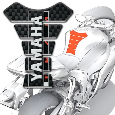 Yamaha Tank Pad Protector Black Fibers base Team Logo Design 