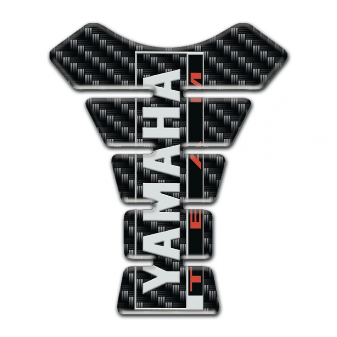 Yamaha Tank Pad Motorbike Design Black carbon and Team logo Style 