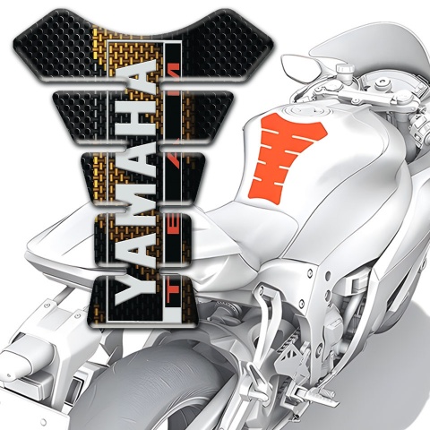 Yamaha Tank Protector Design Black and Brown Base Team Logo Edition 