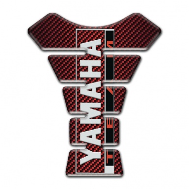 Yamaha Tank Pad Protector Design Red Carbon Base 