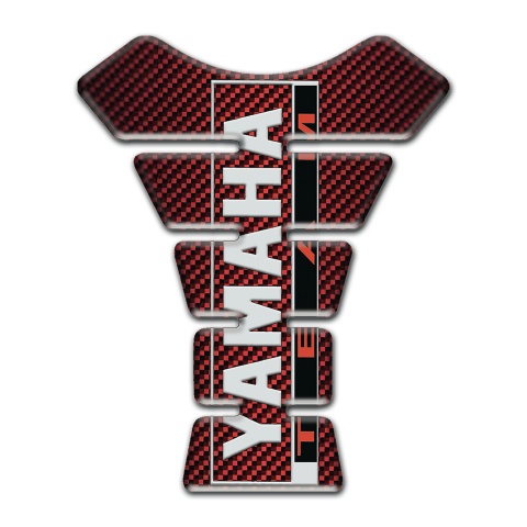 Yamaha Tank Pad Protector Design Red Carbon Base 