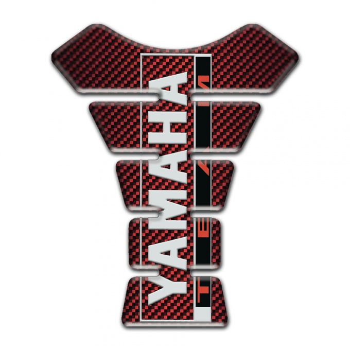 Yamaha Tank Pad Protector Design Red Carbon Base 