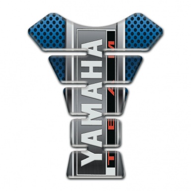 Yamaha Tank Protector Stylish Blue Gray base Vertical Logo style 