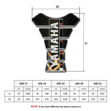 Yamaha Tank Protector Orange Lights design and vertical Logo 