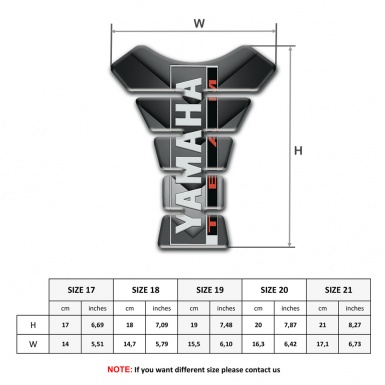 Yamaha Tank Pad Protector Gray Nuance Patterns and Vertical Logo Style 