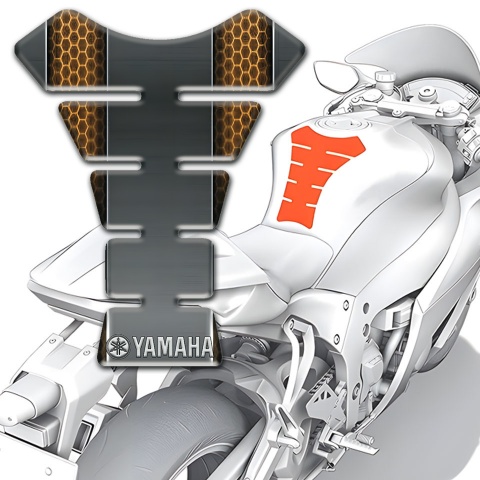 Yamaha Tank Pad Motorbike Gray with Honeycomb Design Type 