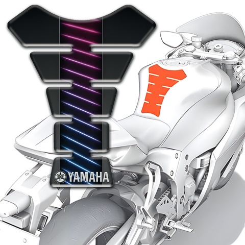 Yamaha Tank Guard Pads Blue Purple Lines Design 