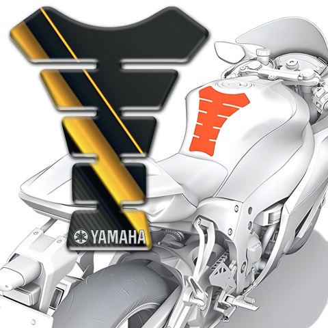 Yamaha Tank Protector Yellow Diagonal Tape Design 