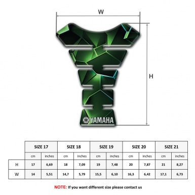 Yamaha  Tank Pad Motorbike Green Diamond Effect Design 