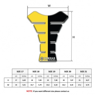 Yamaha Tank Pad Protector Yellow Black Halves Type 