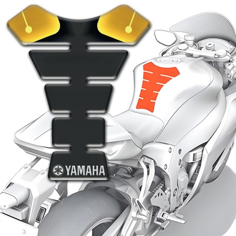 Yamaha Tank Pad Motorbike Yellow Black Stylish Model 