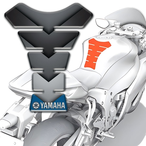 Yamaha Tank Pad Protector Gray Blue Elements Style 