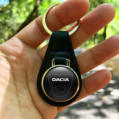 Dacia Key Fob Leather Black While Logo Edition