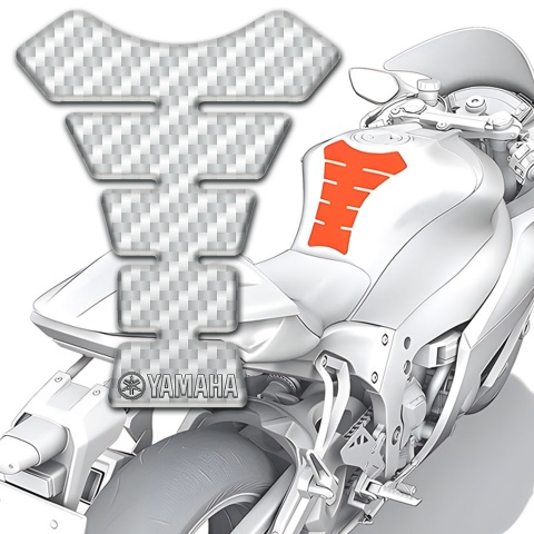 Yamaha Tank Pad Motorbike Edition White Carbon 