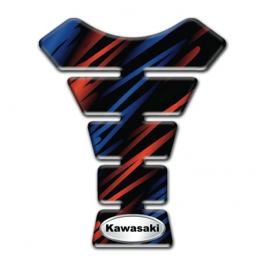 Kawasaki Tank Fuse Black with Blue Red Patterns Design 