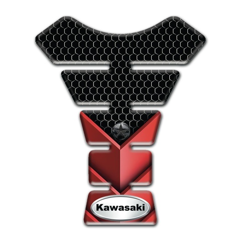 Kawasaki Tank Fuse Red Black Background Design Oval Logo Style 