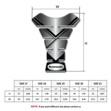 Kawasaki Tank Guard Pads Metal Effect Base Silver Oval Logo 