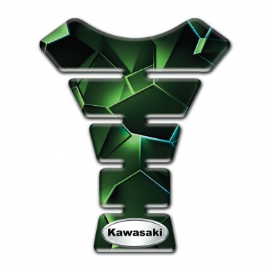 Kawasaki Tank Pad Motorbike Green Diamond Effect Style 