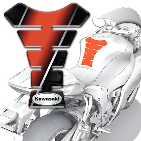 Kawasaki Tank Protector Racing Edition with Oval Silver logo Design 
