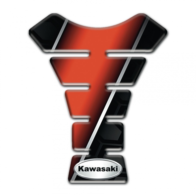 Kawasaki Tank Protector Racing Edition with Oval Silver logo Design 