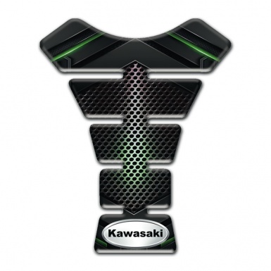 Kawasaki Tank Protector Green Shadow Style with Oval silver Logo 