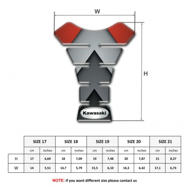 Kawasaki Tank Guard Pads Anti Slip Sticker with Oval logo 