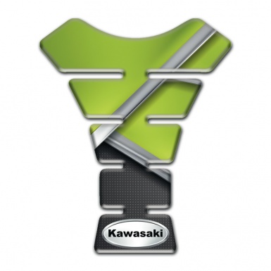 Kawasaki Tank Pad Protector Black Green Style Oval Logo Edition 