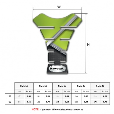 Kawasaki Tank Pad Protector Black Green Style Oval Logo Edition 