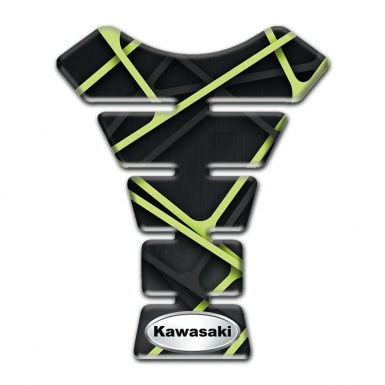 Kawasaki Tank Fuse Green Stripes Style Oval Logo 