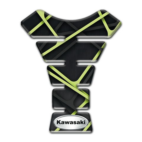 Kawasaki Tank Fuse Green Stripes Style Oval Logo 