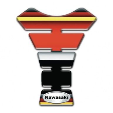 Kawasaki Tank Protector Multicolored Base and Oval Silver logo Style 