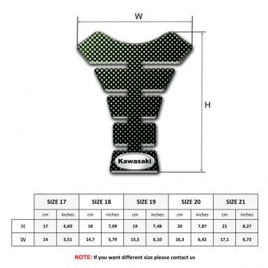 Kawasaki Tank Pad Protector Green Dots Style with Oval Silver logo 