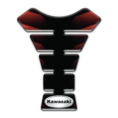 Kawasaki Tank Protector Merged Redv Black Colors and Oval Logo 
